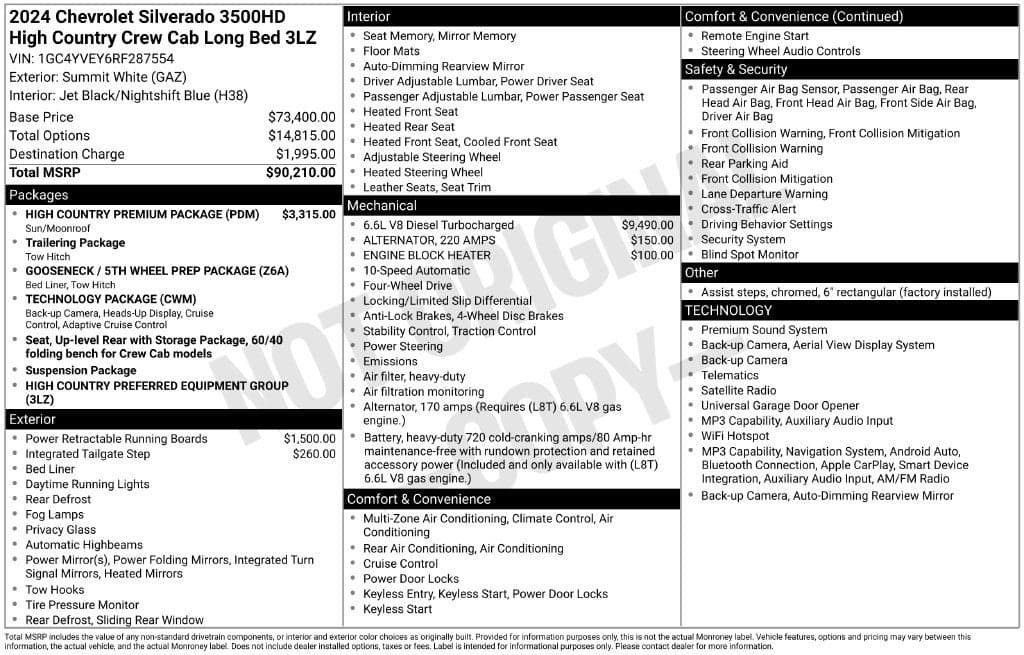 2024 Chevrolet Silverado 3500HD High Country — photo 1 of 3