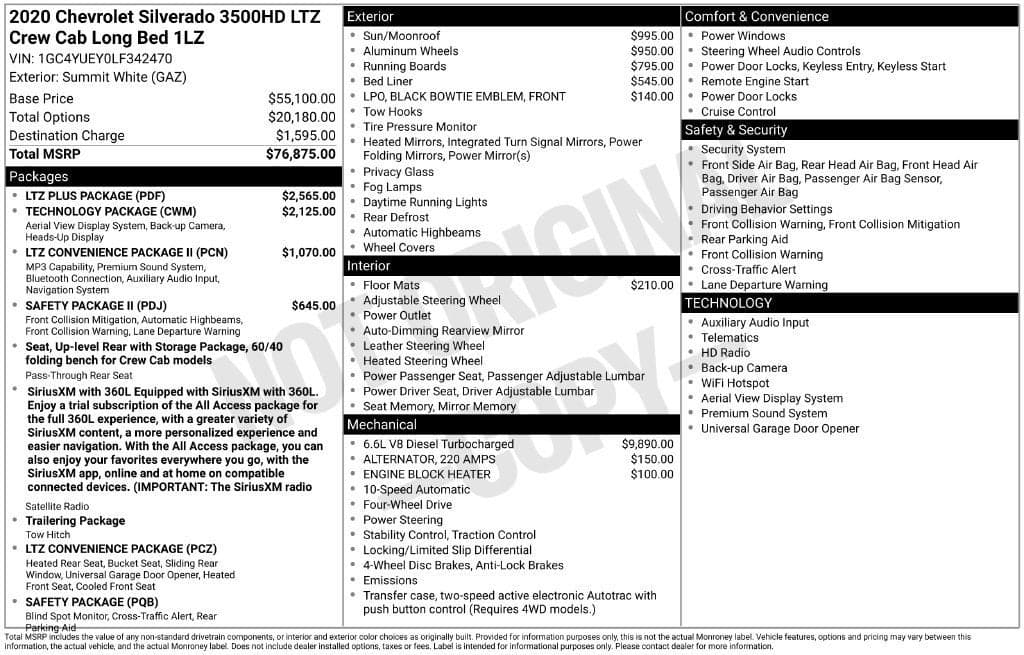 2020 Chevrolet Silverado 3500HD LTZ — photo 1 of 5