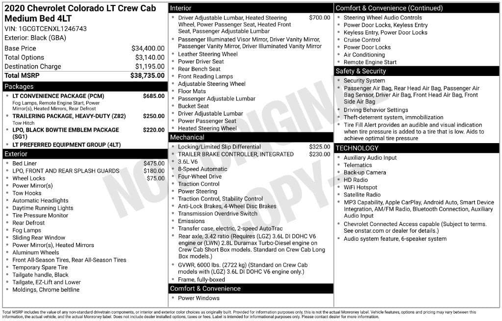 2020 Chevrolet Colorado 4WD LT — photo 1 of 5