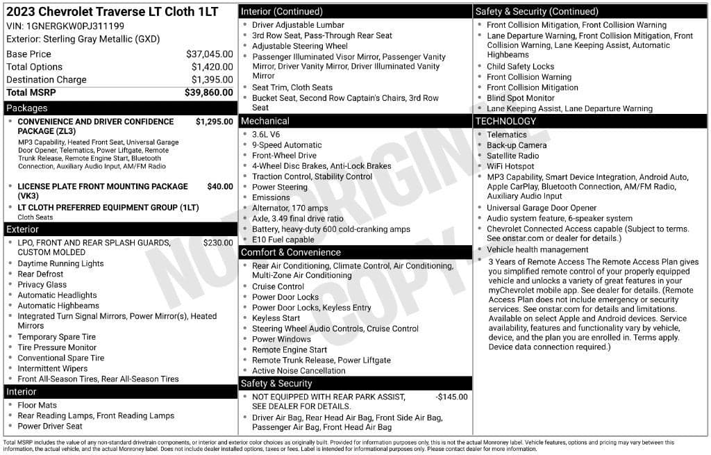 2023 Chevrolet Traverse LT Cloth — photo 1 of 5