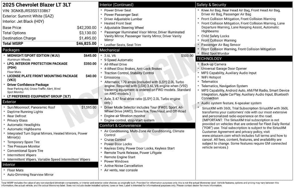 2025 Chevrolet Blazer 3LT — photo 1 of 5