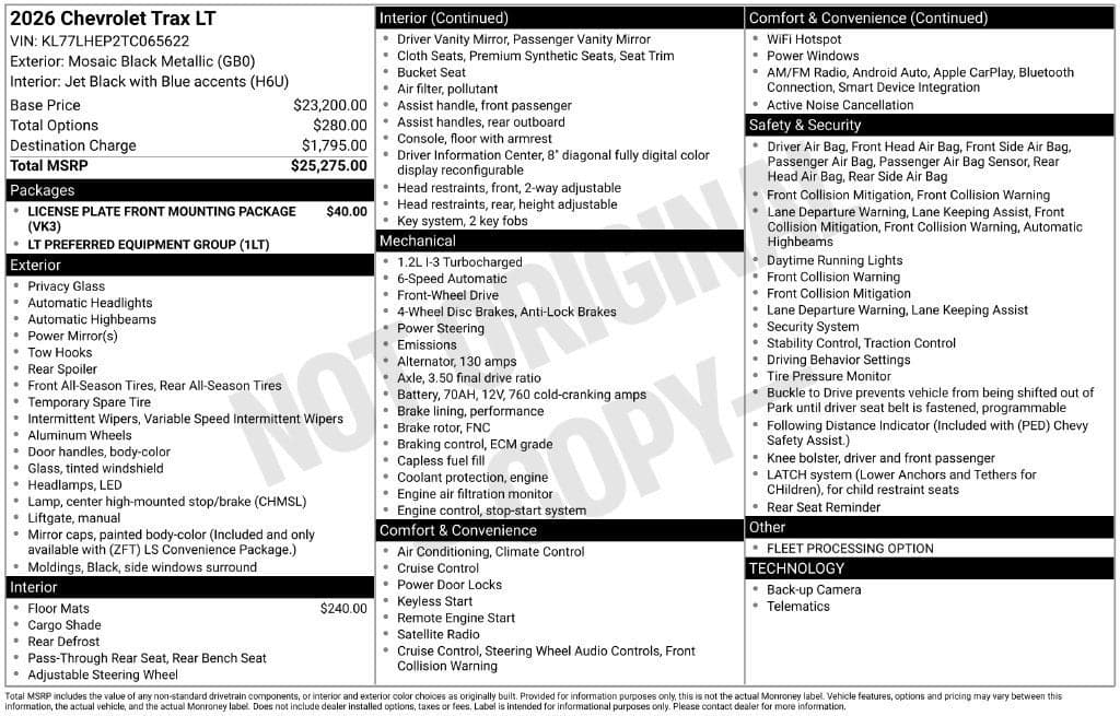 2026 Chevrolet Trax LT — photo 1 of 5