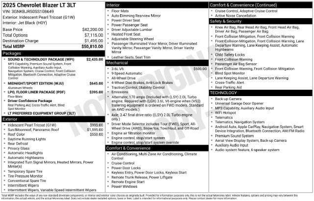 2025 Chevrolet Blazer 3LT — photo 1 of 5