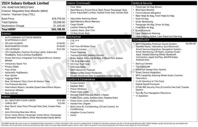 2024 Subaru Outback Limited — photo 1 of 5