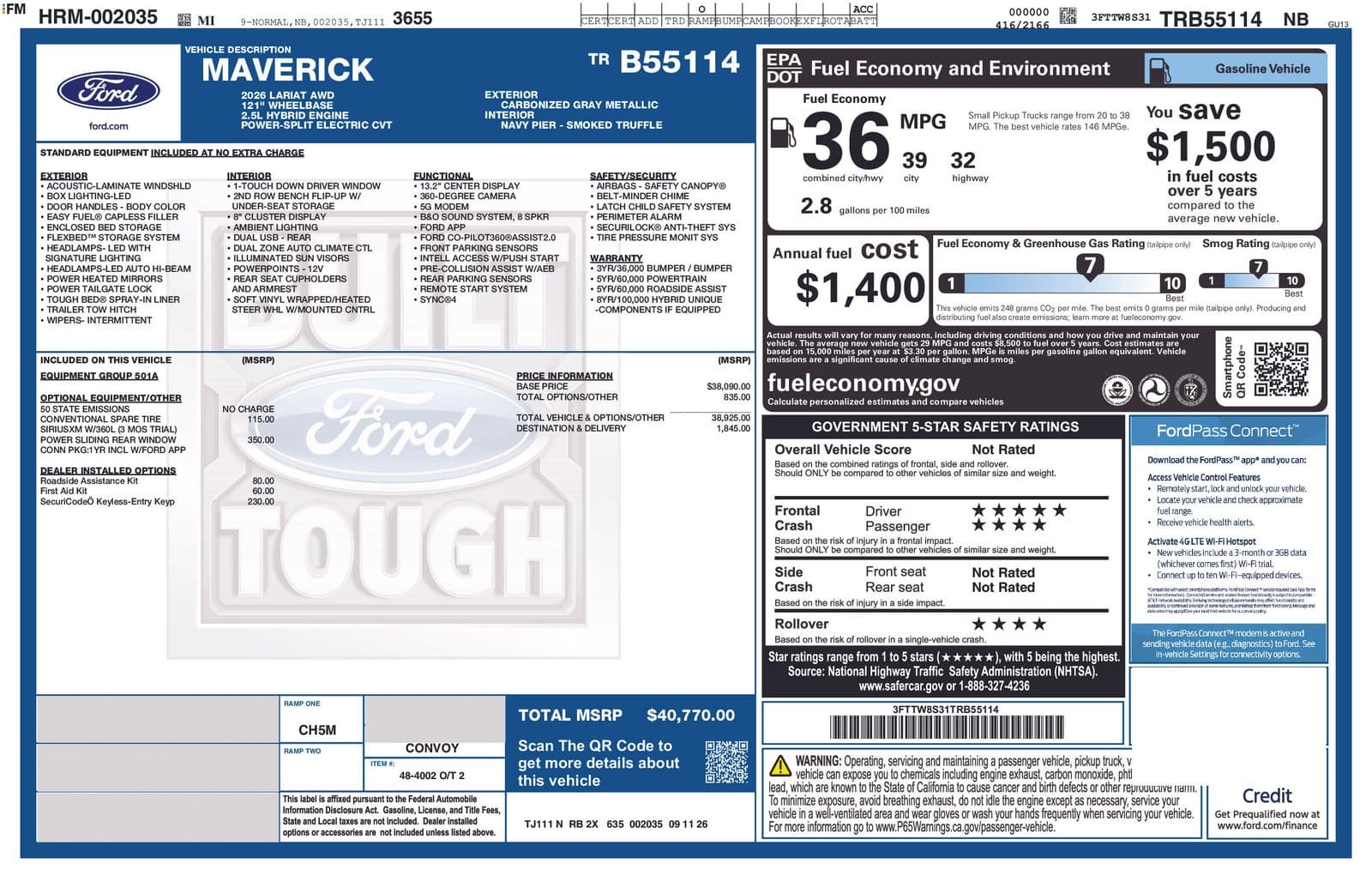 2026 Ford Maverick LARIAT — photo 1 of 8