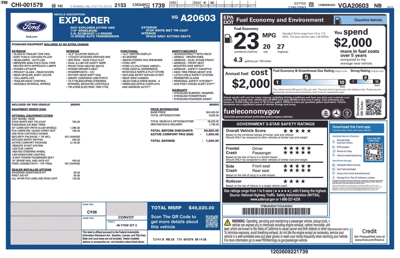 2027 Ford Explorer Active w/100A Pkg — photo 1 of 8
