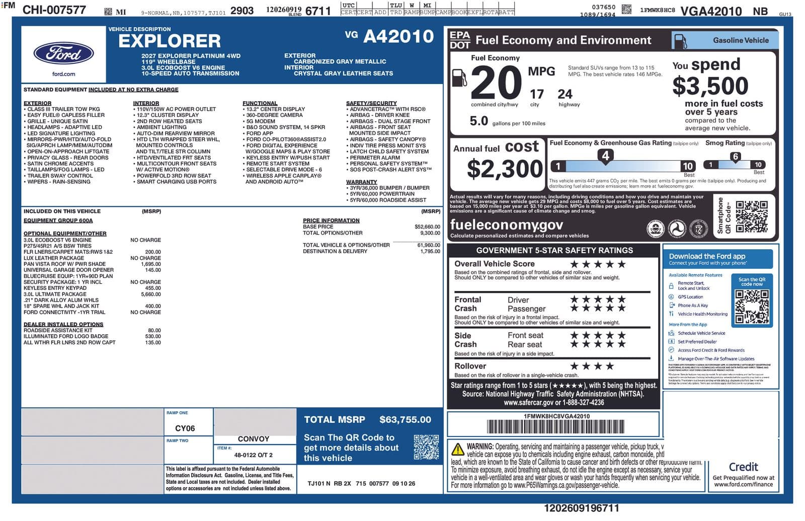 2027 Ford Explorer Platinum — photo 1 of 8