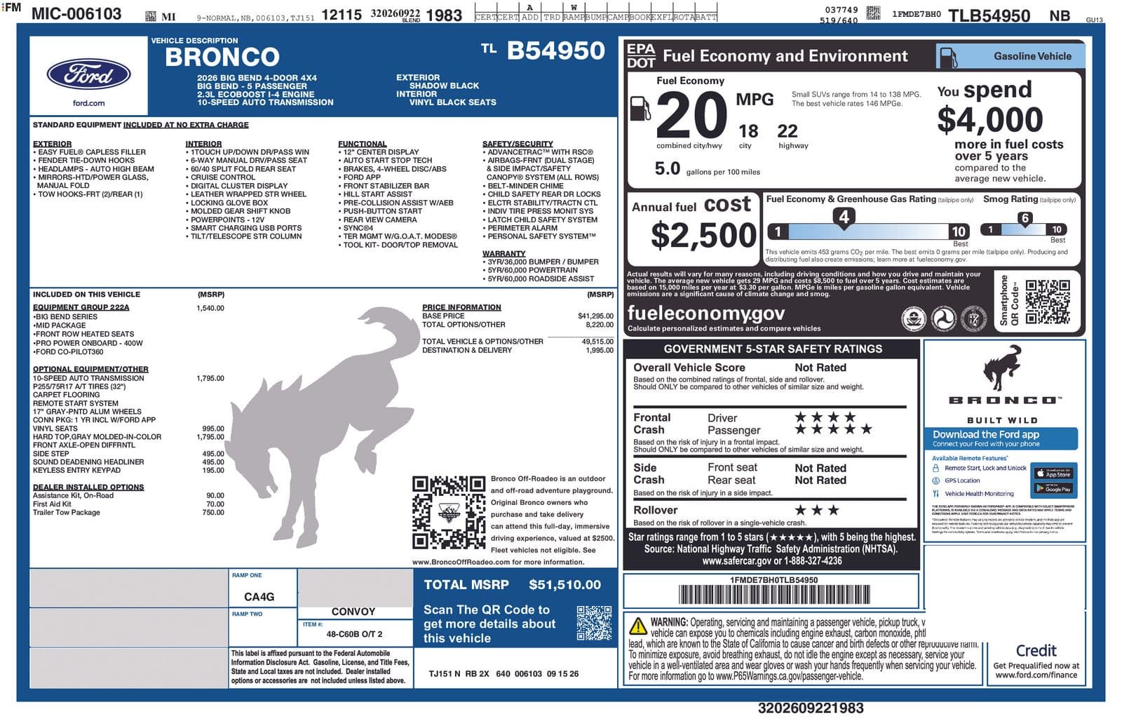 2026 Ford Bronco Big Bend — photo 1 of 5