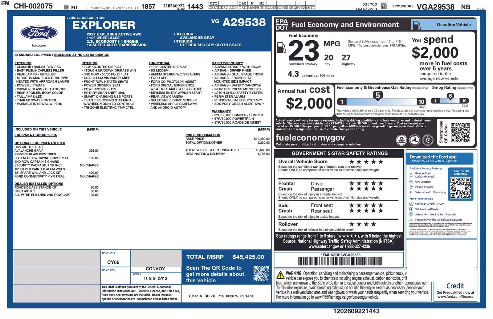 2027 Ford Explorer Active w/100A Pkg — photo 1 of 8