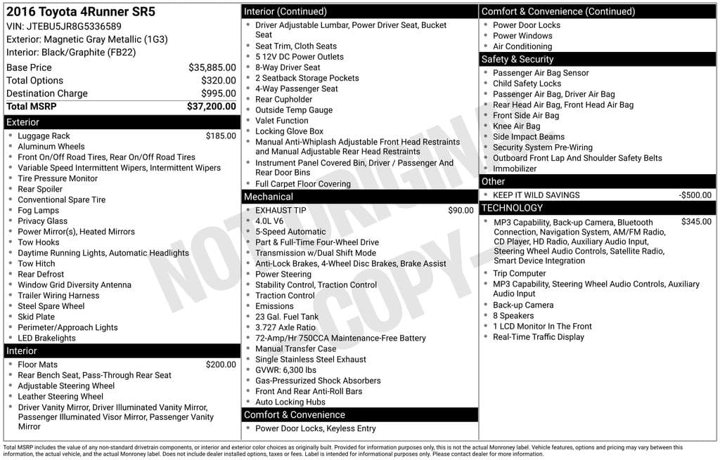 2016 Toyota 4Runner SR5 — photo 1 of 2