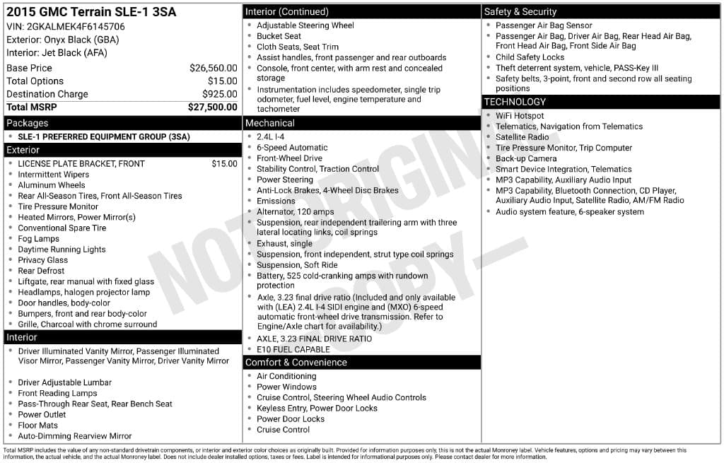 2015 GMC Terrain SLE — photo 1 of 16