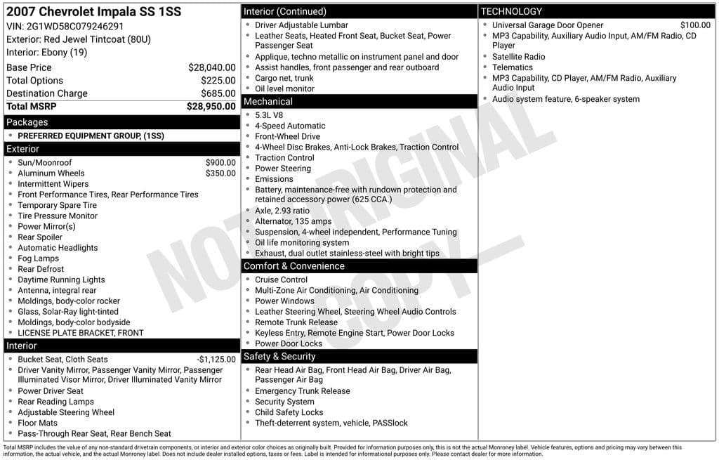 2007 Chevrolet Impala SS — photo 1 of 13