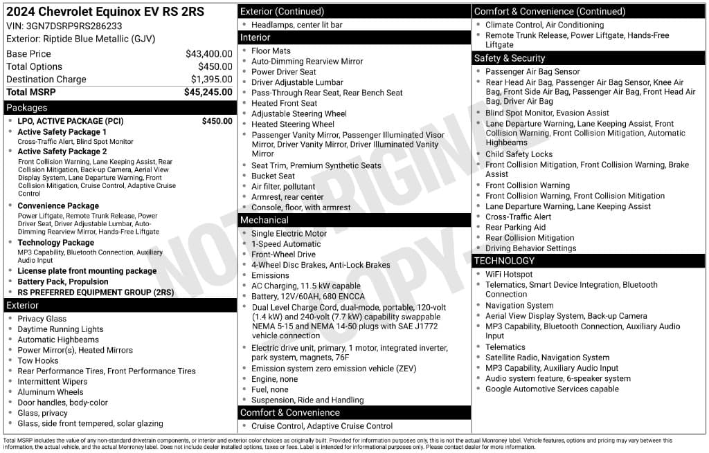 2024 Chevrolet Equinox EV RS — photo 1 of 16