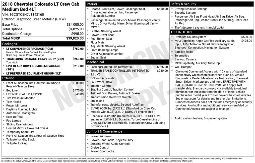 2018 Chevrolet Colorado 4WD LT — photo 1 of 16