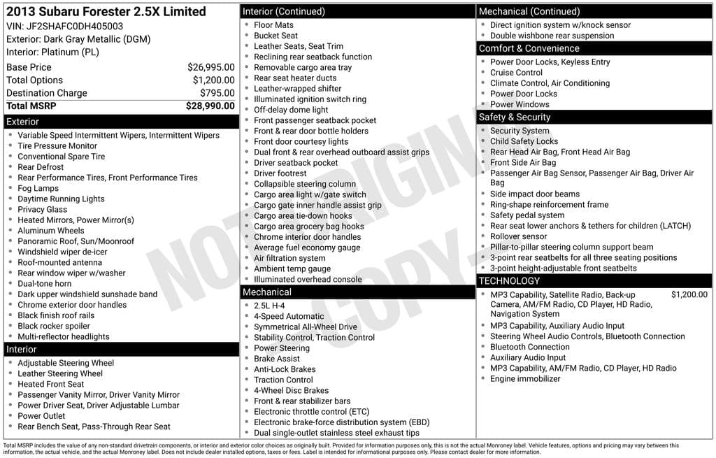 2013 Subaru Forester 2.5X — photo 1 of 16