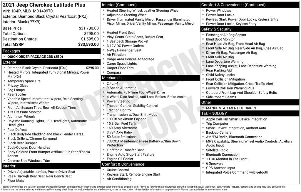 2021 Jeep Cherokee Latitude Plus — photo 1 of 16
