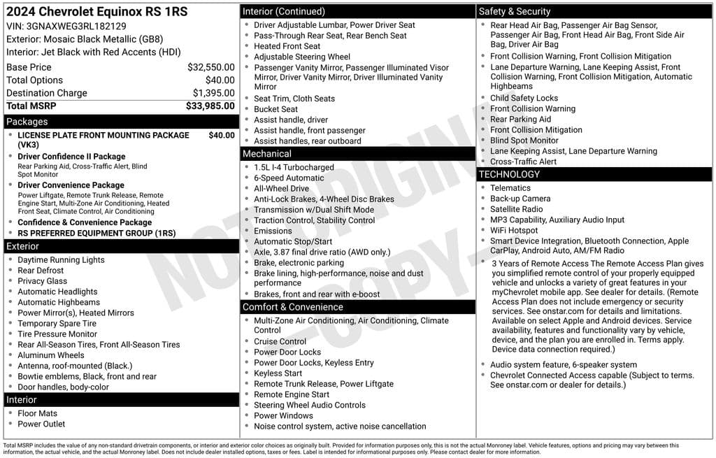 2024 Chevrolet Equinox RS — photo 1 of 2