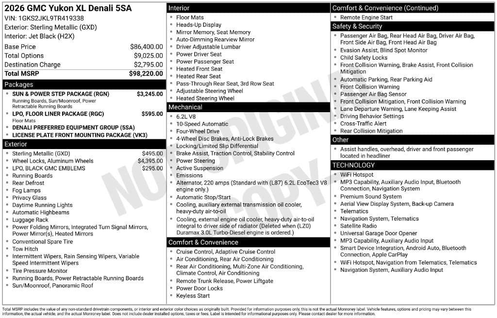 2026 GMC Yukon XL Denali — photo 1 of 9