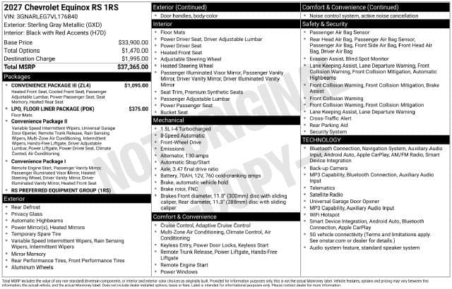 2027 Chevrolet Equinox FWD RS — photo 1 of 31