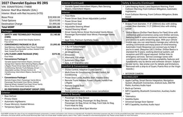 2027 Chevrolet Equinox AWD RS — photo 1 of 31