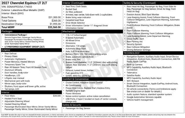 2027 Chevrolet Equinox AWD LT — photo 1 of 7