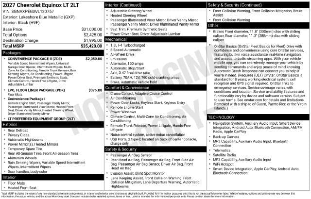 2027 Chevrolet Equinox AWD LT — photo 1 of 31