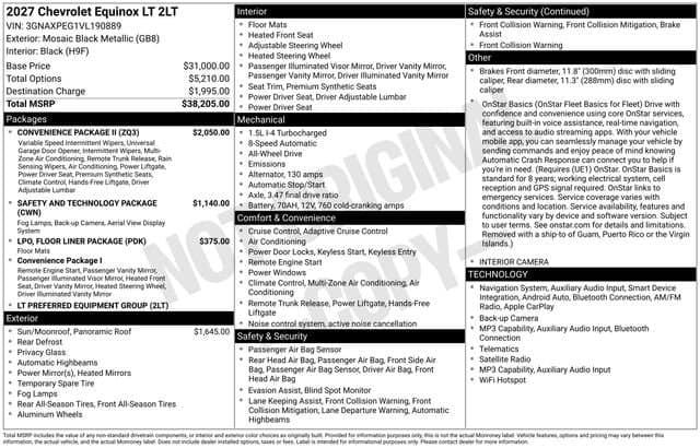 2027 Chevrolet Equinox AWD LT — photo 1 of 31
