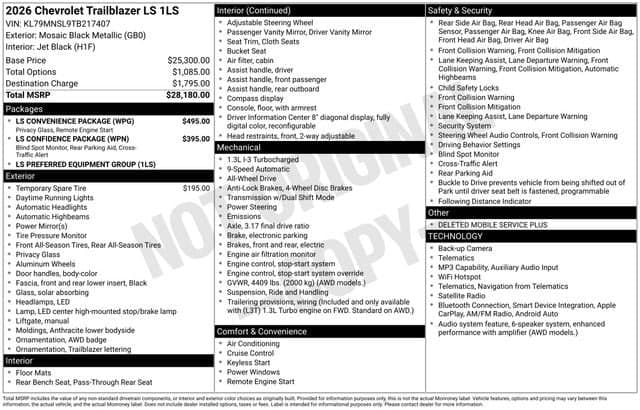 2026 Chevrolet Trailblazer LS — photo 1 of 7