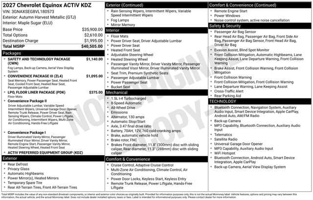 2027 Chevrolet Equinox AWD ACTIV — photo 1 of 31