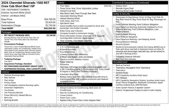 2026 Chevrolet Silverado 1500 RST — photo 1 of 7