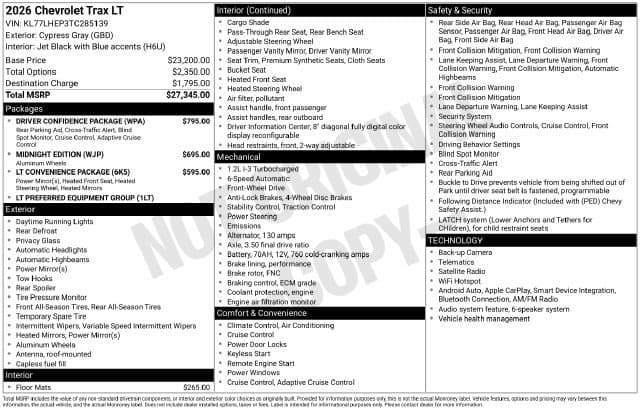 2026 Chevrolet Trax LT — photo 1 of 31