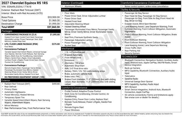 2027 Chevrolet Equinox FWD RS — photo 1 of 31