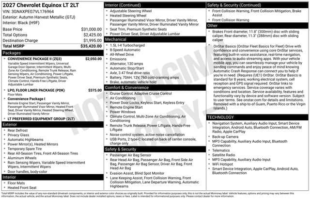 2027 Chevrolet Equinox AWD LT — photo 1 of 31