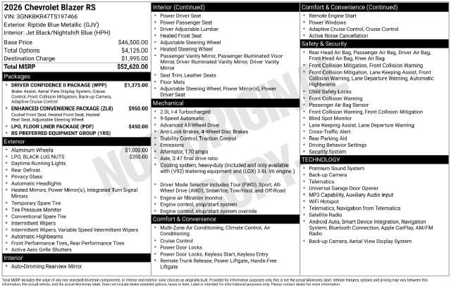 2026 Chevrolet Blazer RS — photo 1 of 32