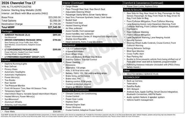2026 Chevrolet Trax LT — photo 1 of 5