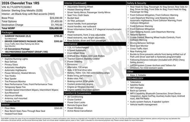 2026 Chevrolet Trax 1RS — photo 1 of 31