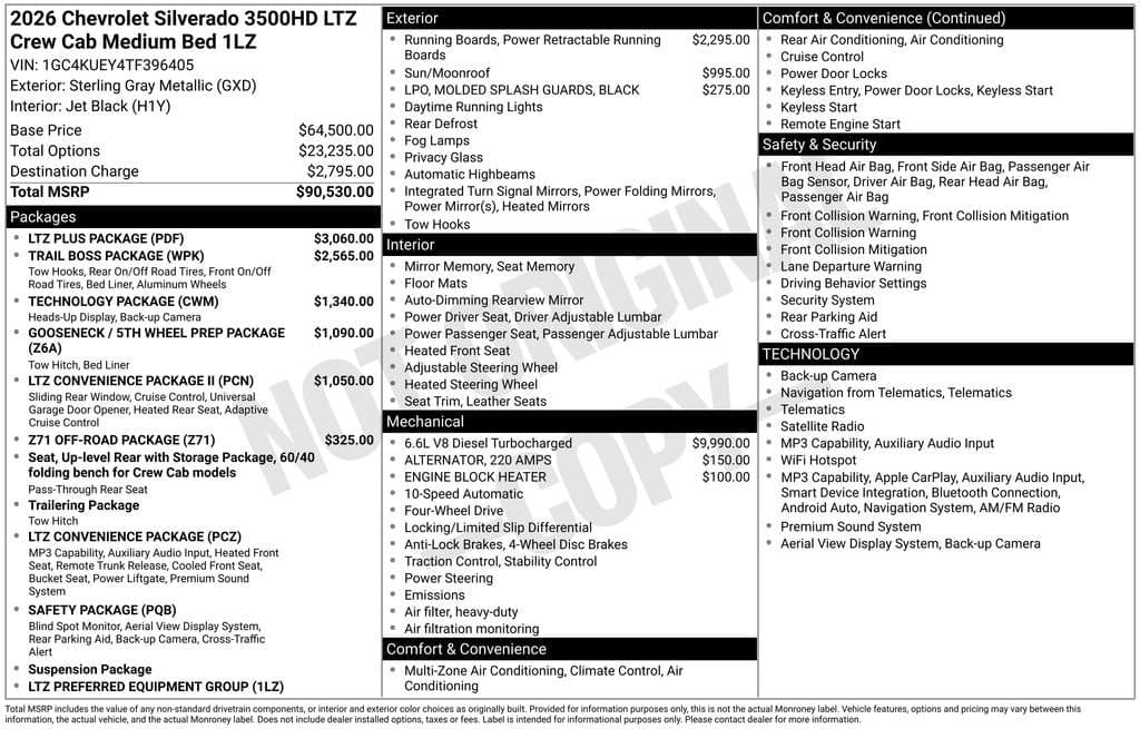 2026 Chevrolet Silverado 3500HD LTZ — photo 1 of 7