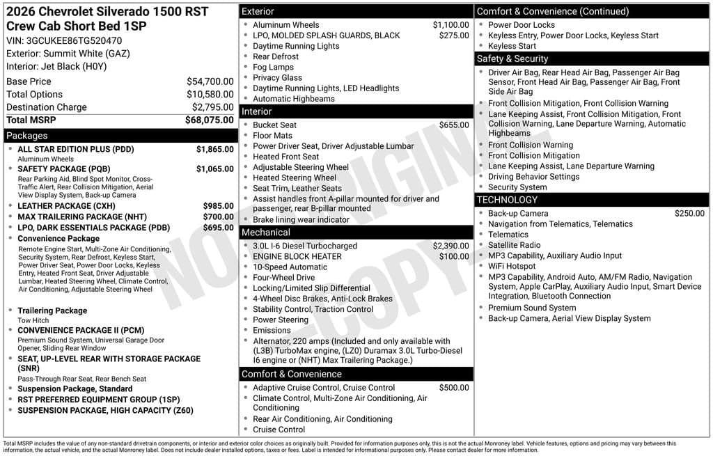 2026 Chevrolet Silverado 1500 RST — photo 1 of 7