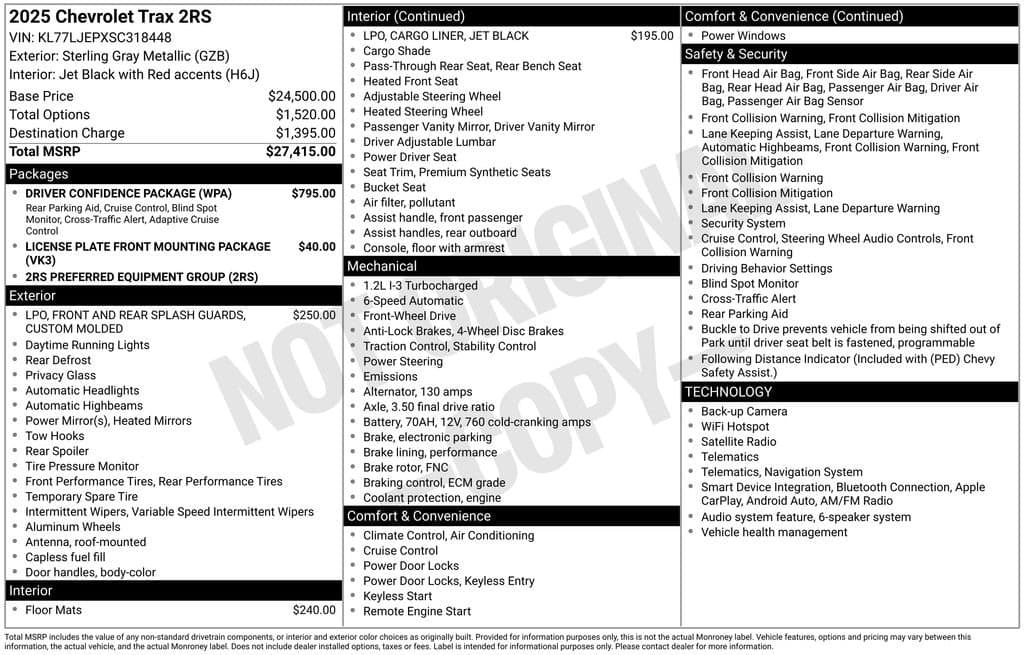 2025 Chevrolet Trax 2RS — photo 1 of 5