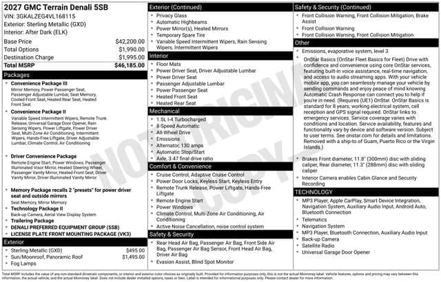 2027 GMC Terrain AWD Denali — photo 1 of 33
