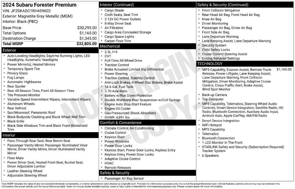 2024 Subaru Forester Premium — photo 1 of 2