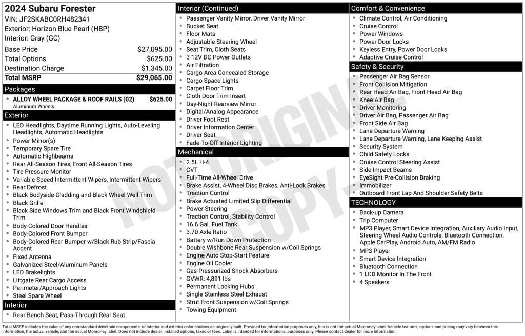 2024 Subaru Forester Base — photo 1 of 2
