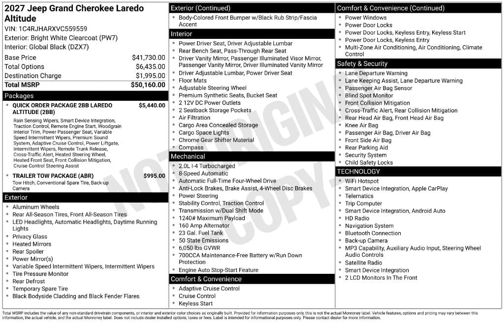 2027 Jeep Grand Cherokee Laredo Altitude — photo 1 of 16