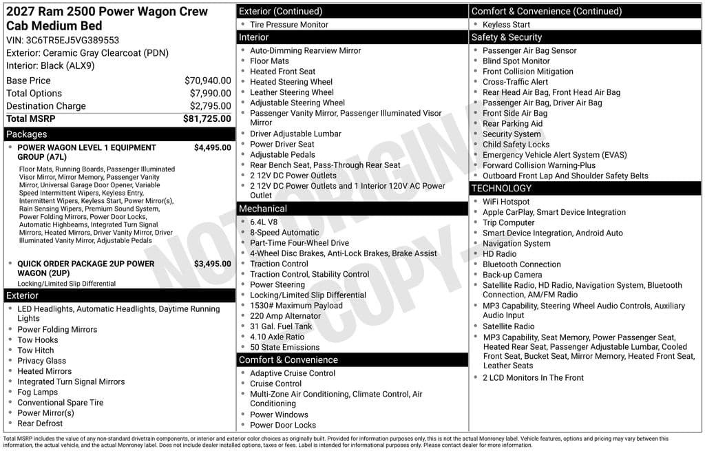 2027 RAM 2500 Power Wagon Hemi — photo 1 of 4