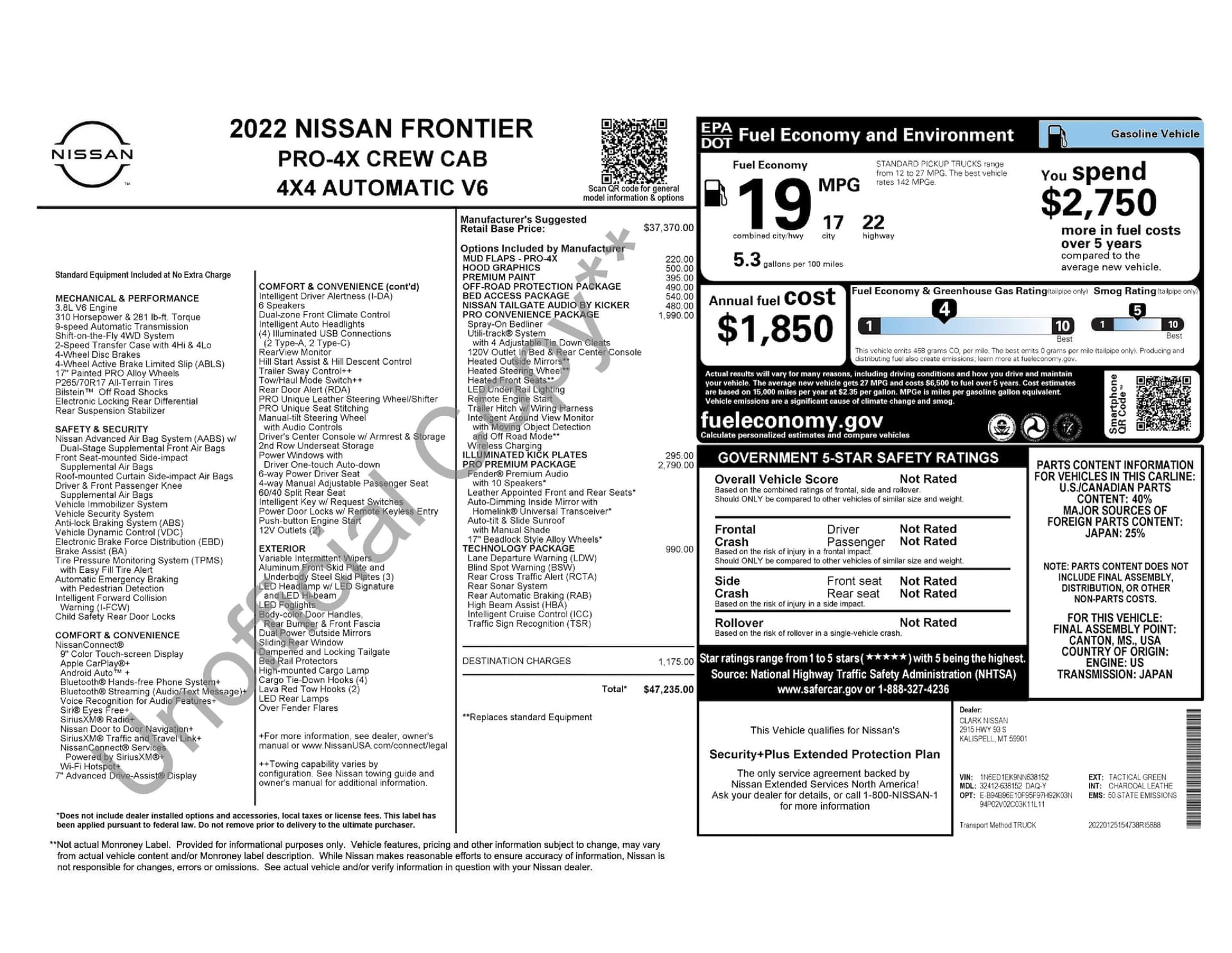 2022 Nissan Frontier PRO-4X — photo 1 of 5