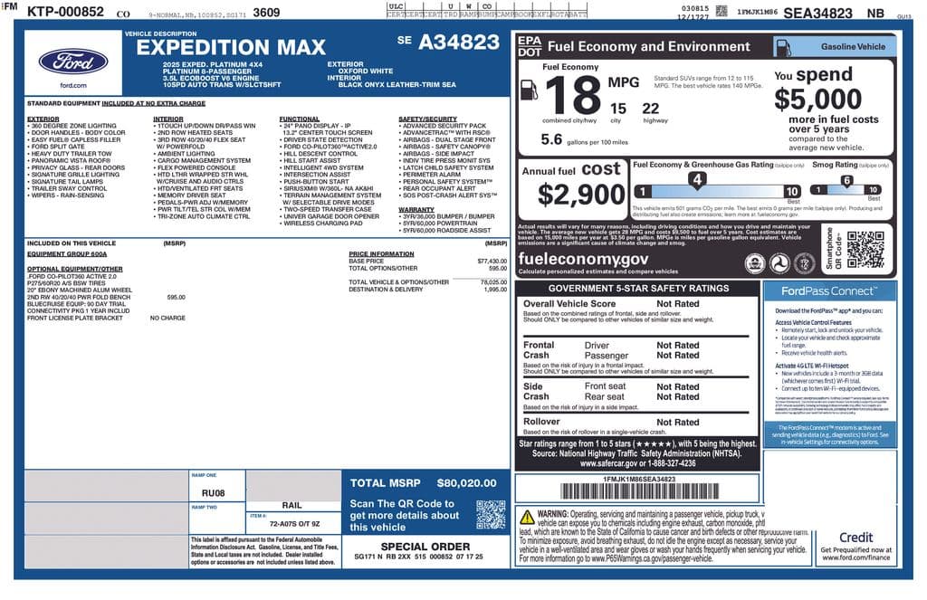 2025 Ford Expedition Max Platinum — photo 1 of 2