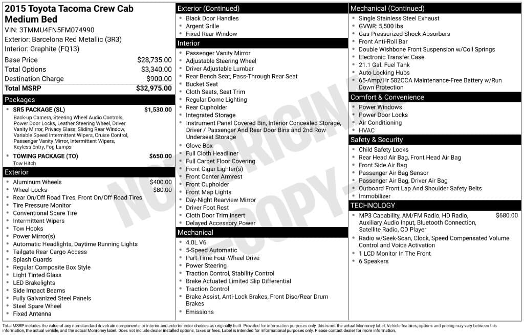 2015 Toyota Tacoma Base — photo 1 of 16