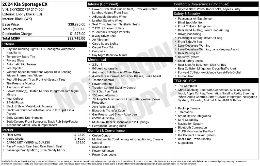 2024 Kia Sportage EX — photo 1 of 16
