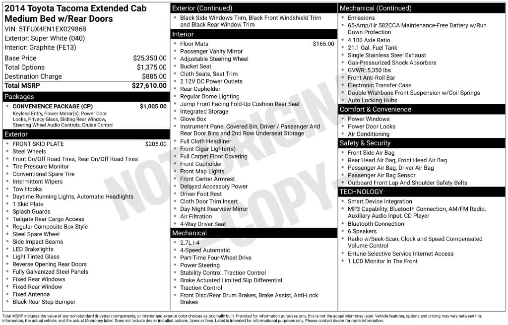 2014 Toyota Tacoma Base — photo 1 of 16