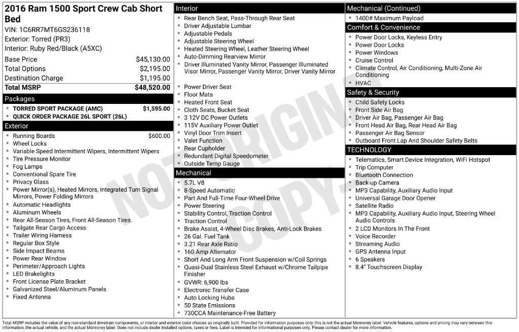 2016 RAM 1500 Sport — photo 1 of 5